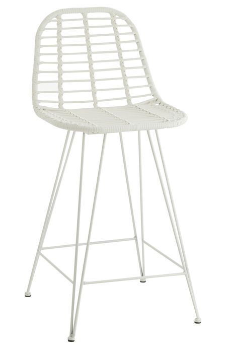 Chaise de bar extérieur métal blanc Toshi L 57 cm - Photo n°1