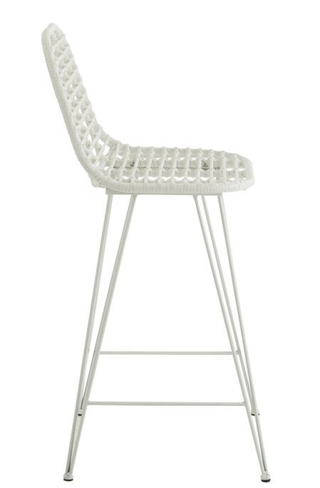 Chaise de bar extérieur métal blanc Toshi L 57 cm - Photo n°3