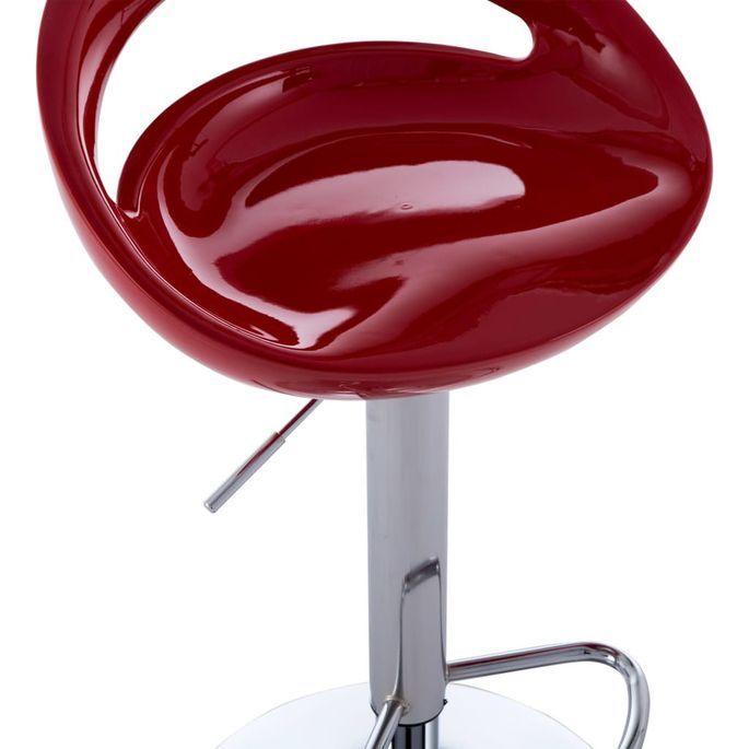 Home  Chaise de bar plastique rouge et métal chromé Bauti  Lot de 2