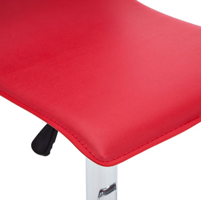 Home  chaise de bar simili cuir rouge et pieds métal chromé Vial  Lot