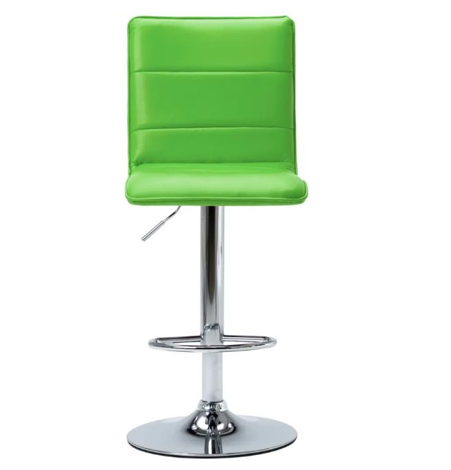 Home Chaise de bar simili cuir vert et métal chromé Rand Lot de 2 LesTendances.fr