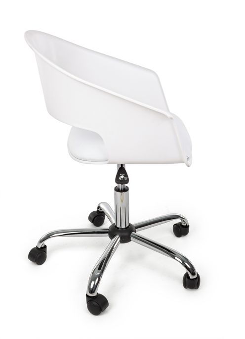 Chaise de bureau pivotante plastique blanc Waly - Photo n°7
