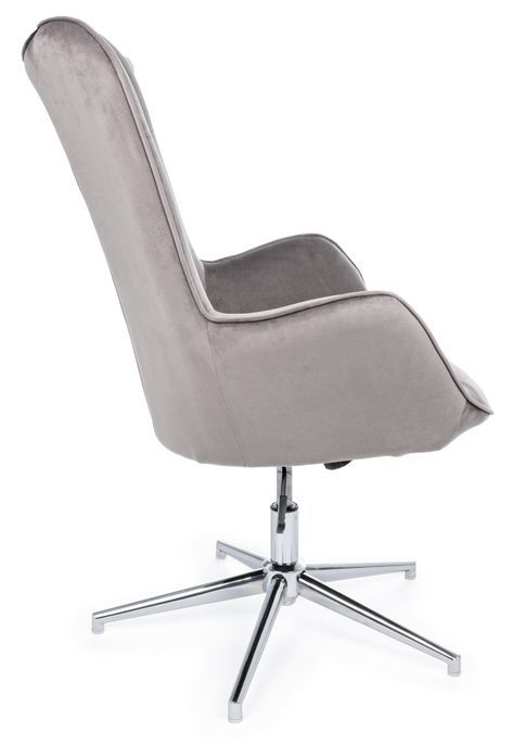 Chaise de bureau réglable en velours gris Farija - Photo n°2