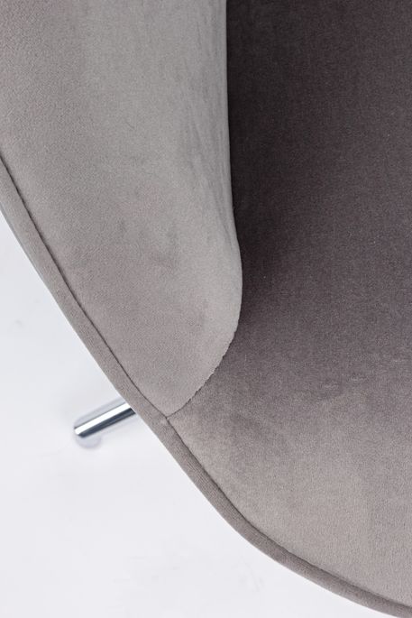 Chaise de bureau réglable en velours gris Farija - Photo n°4