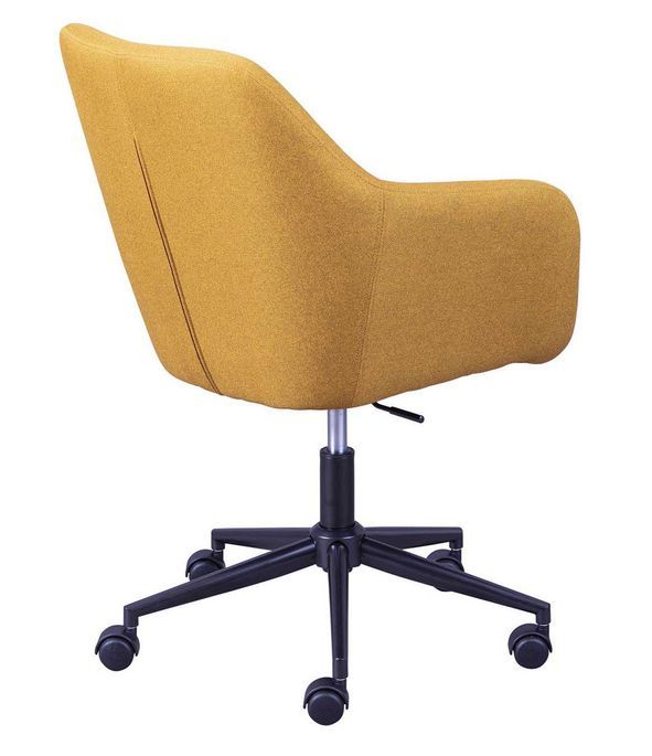 Chaise de bureau réglable tissu jaune Zenit - Photo n°3
