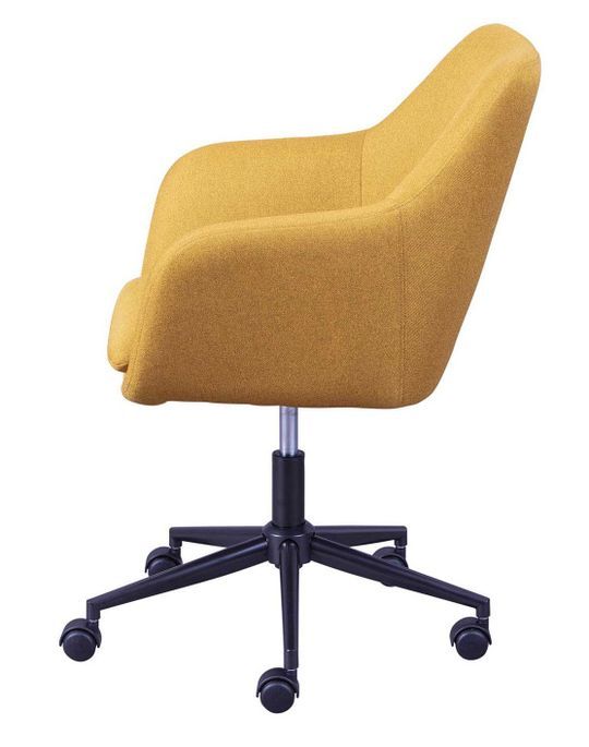 Chaise de bureau réglable tissu jaune Zenit - Photo n°5