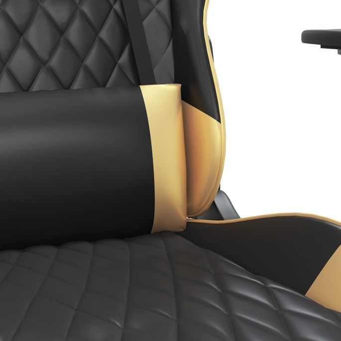 Chaise de jeu Noir et doré Similicuir - Photo n°8