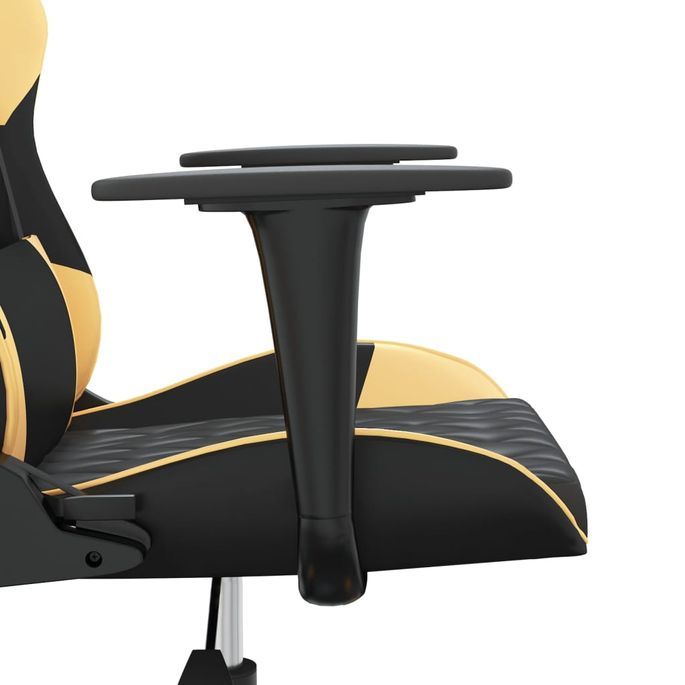 Chaise de jeu Noir et doré Similicuir - Photo n°9