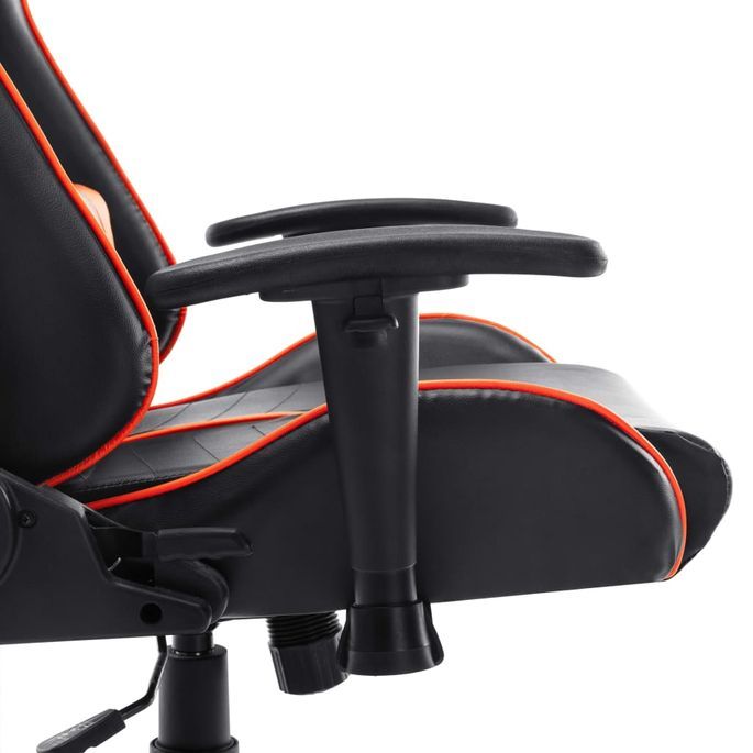Chaise de jeu Noir et orange Cuir artificiel - Photo n°7