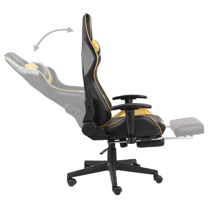 Chaise de jeu pivotante avec repose-pied Doré PVC - Photo n°6