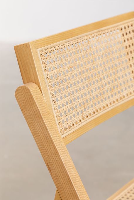 Chaise de salle à manger pliante en bois de Frêne clair et osier Dukaz - Lot de 2 - Photo n°4