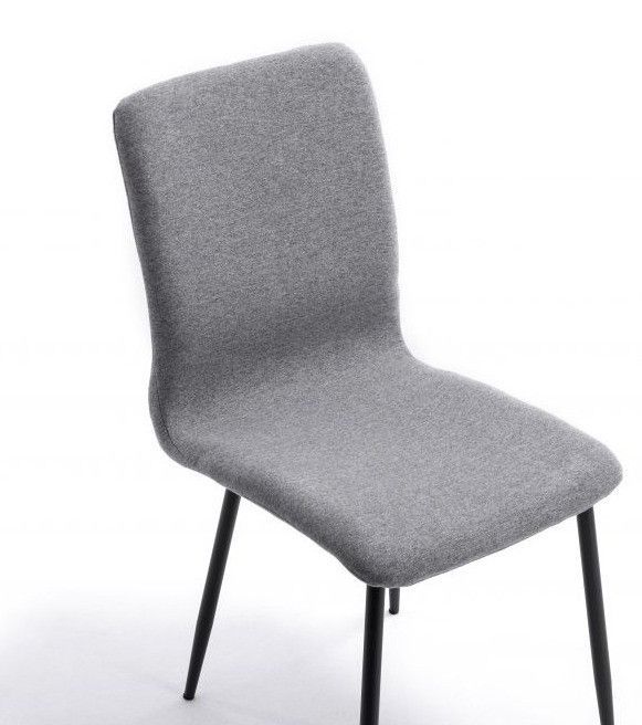 Chaise gris en tissu avec pieds en métal noir Sola- Lot de 2 - Photo n°5