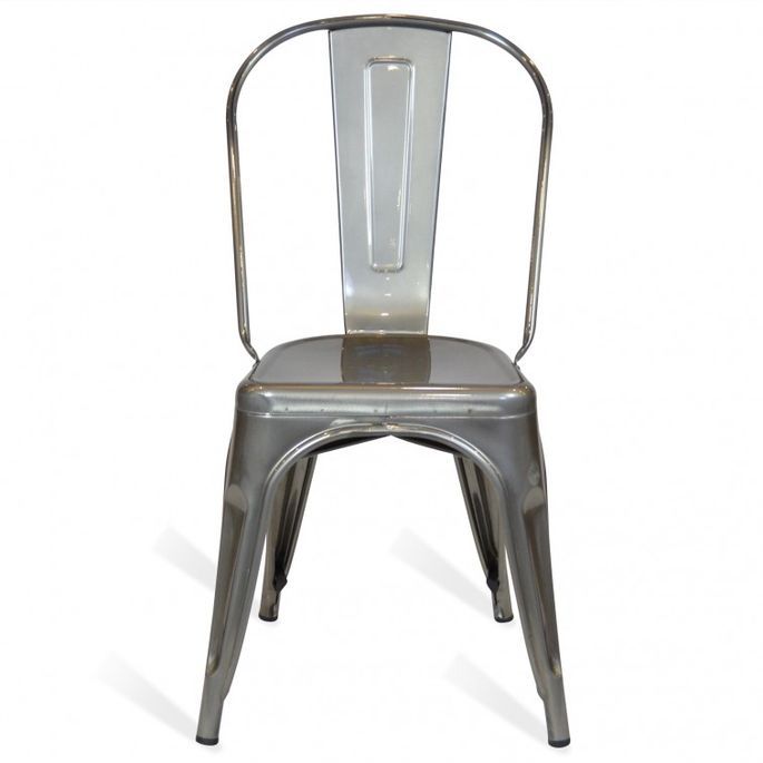 Chaise industrielle acier bronze Woody - Photo n°4
