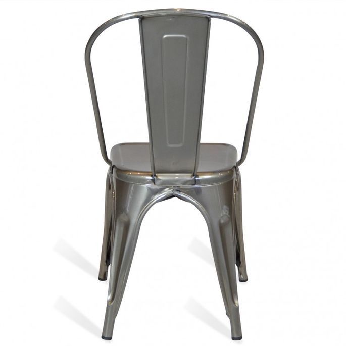 Chaise industrielle acier bronze Woody - Photo n°2