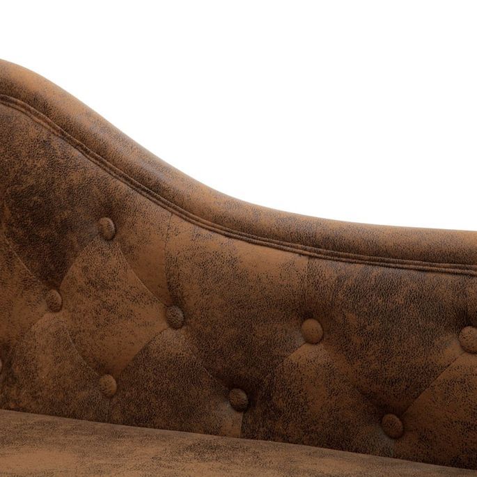 Chaise longue Marron Similicuir daim - Photo n°6