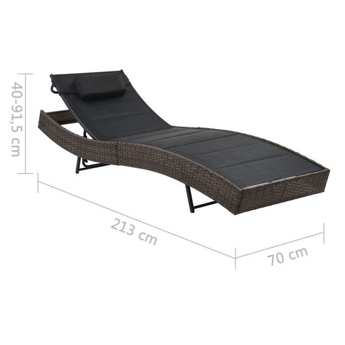 Home Chaise longue Résine tressée et textilène Marron LesTendances.fr