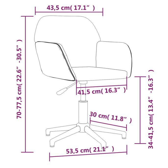 Chaise pivotante de bureau Vert clair Tissu - Photo n°9