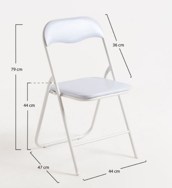 Chaise pliante blanche Taly - Lot de 2 - Photo n°5