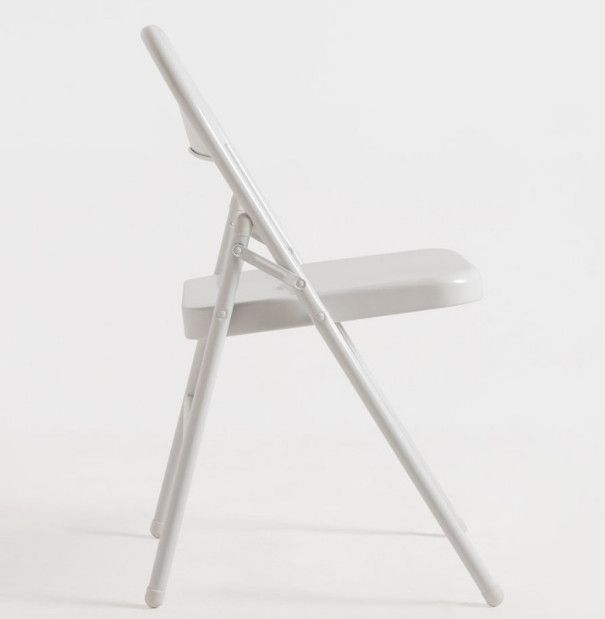 Chaise pliante métal blanc brillant Taly - Lot de 2 - Photo n°2