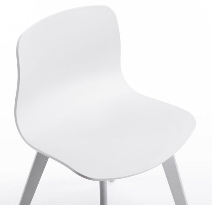 Chaise polypropylène avec pieds en hêtre teintés blanc Andy- Lot de 2 - Photo n°6