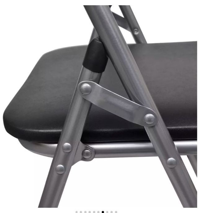 Chaise simili cuir noir et pieds métal chromé Karel - Lot de 6 - Photo n°7