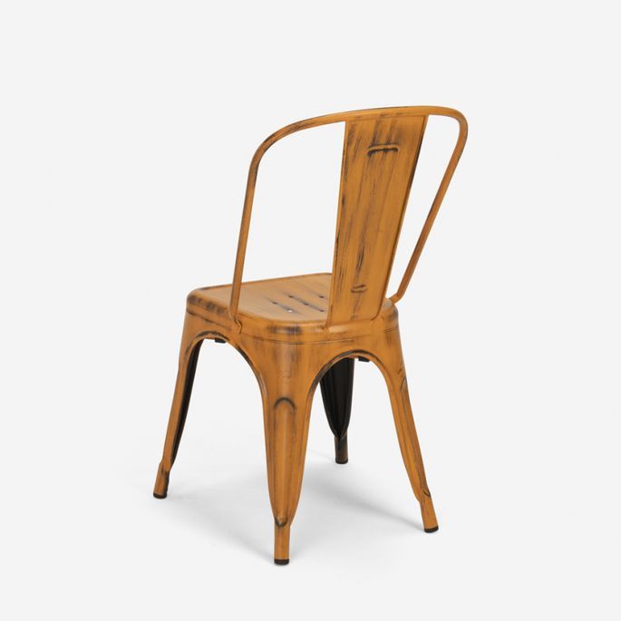Chaise vintage métal orange vieilli Kintal - Photo n°4
