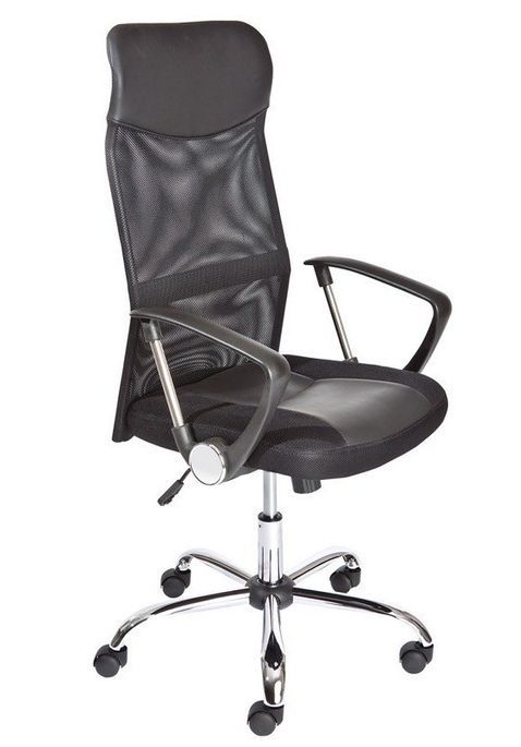Chaise de bureau réglable simili cuir noir Turin - Photo n°1