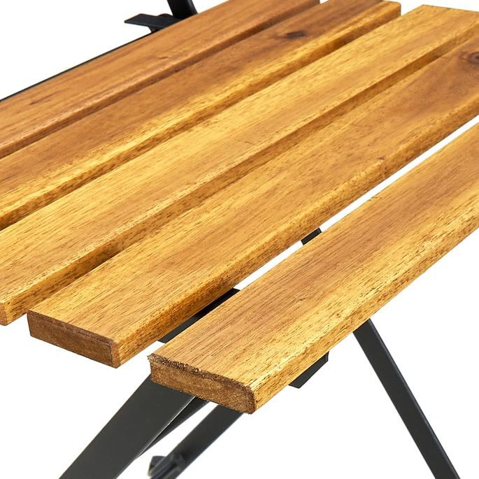 Chaises de bistro pliables 4 pcs Bois d'acacia massif - Photo n°8