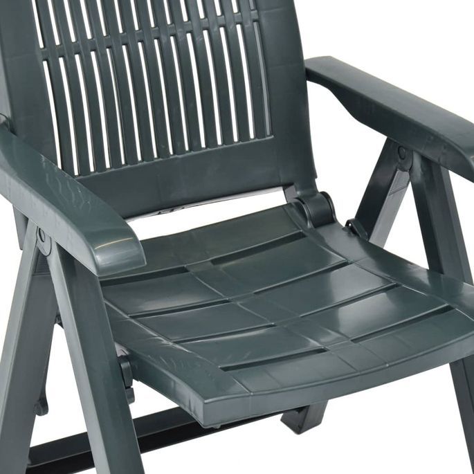 Home  Chaises inclinables de jardin 2 pcs Plastique Vert  LesTendances.fr