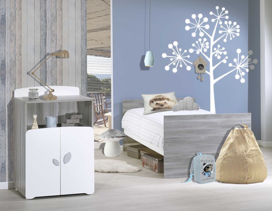 Baby Price Chambre Bebe 3 Pieces Bois Laque Blanc Et Chene Silex Leaf 60 Lestendances Fr