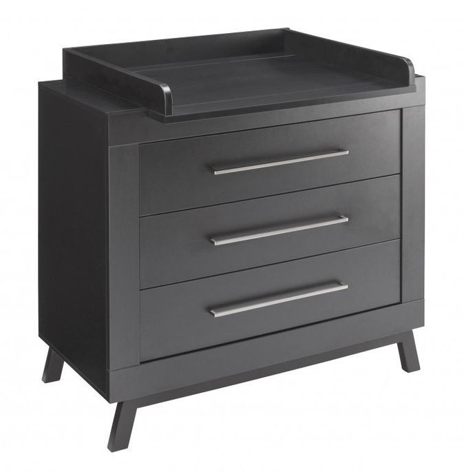 Schardt Chambre Bebe Miami Lit Evolutif 70x140 Cm Et Commode Bois Noir Lestendances Fr