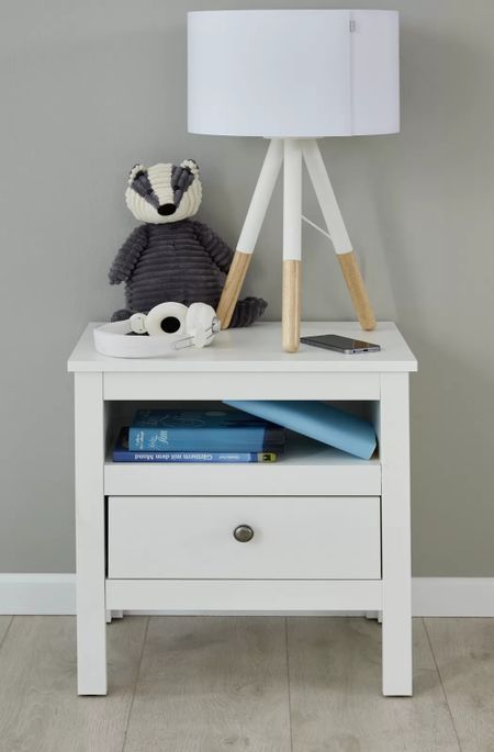 Chambre enfant Leone lit 90x200 cm avec chevet et armoire et bureau mélaminé blanc - Photo n°6