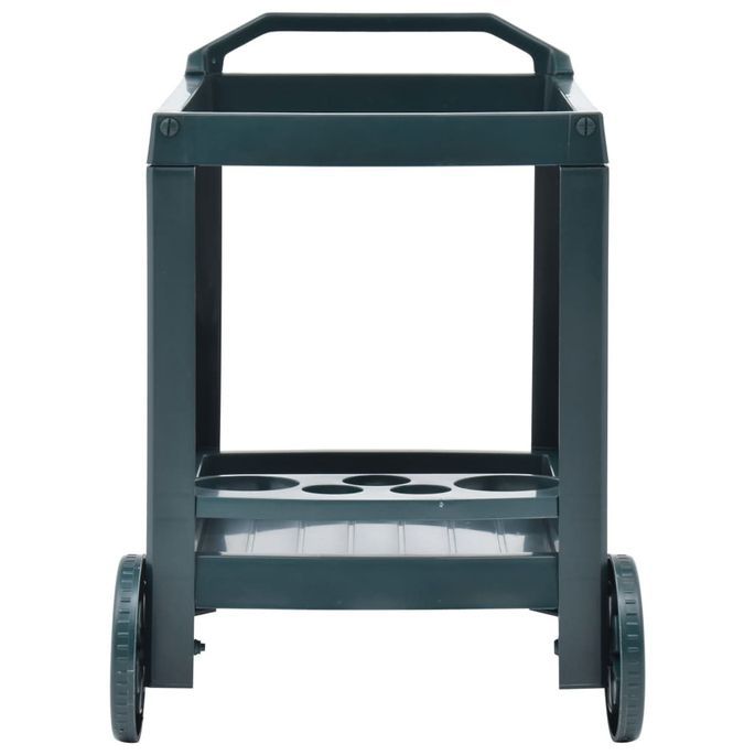 Chariot à boissons Vert 69x53x72 cm Plastique - Photo n°4