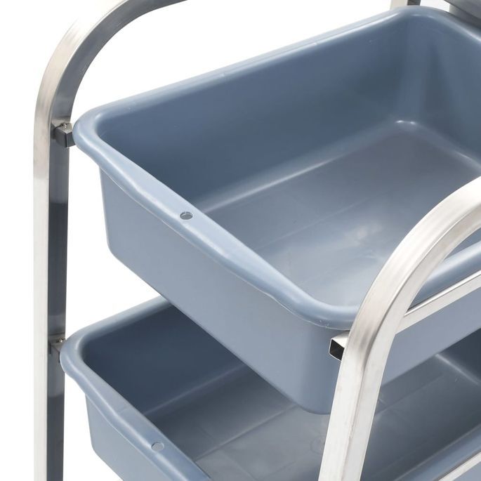 Chariot de cuisine avec récipients en plastique 87x43,5x92 cm - Photo n°4