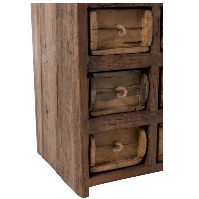 Chiffonnier 12 tiroirs bois massif recyclé foncé Veda L 37.5 cm - Photo n°5