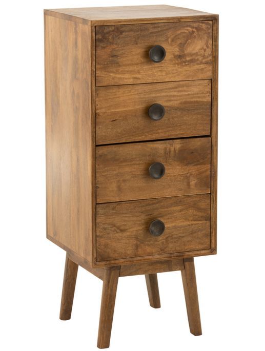 Chiffonnier 4 tiroirs bois de manguier marron Lysie L 40 cm - Photo n°1