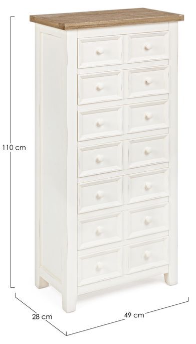 Chiffonnier 7 tiroirs en bois blanc Elya L 49 cm - Photo n°3