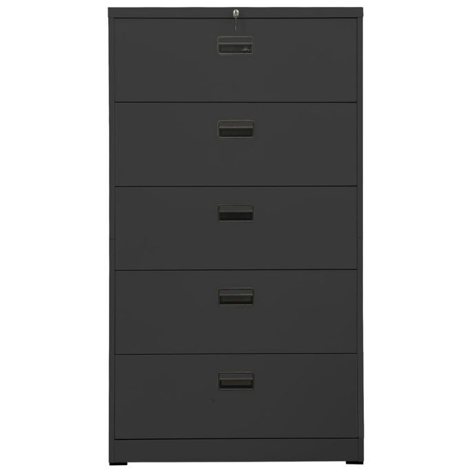 Classeur Anthracite 90x46x164 cm Acier - Photo n°4