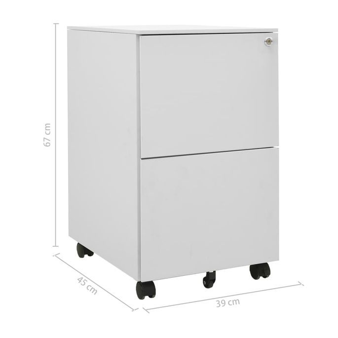 Classeur mobile Gris clair 39x45x67 cm Acier - Photo n°10