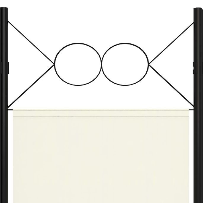 Cloison de séparation 3 panneaux Blanc crème 120x180 cm - Photo n°5