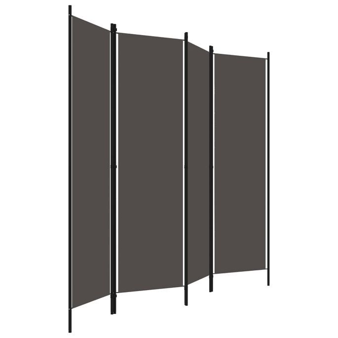 Cloison de séparation 4 panneaux Anthracite 200x180 cm - Photo n°3