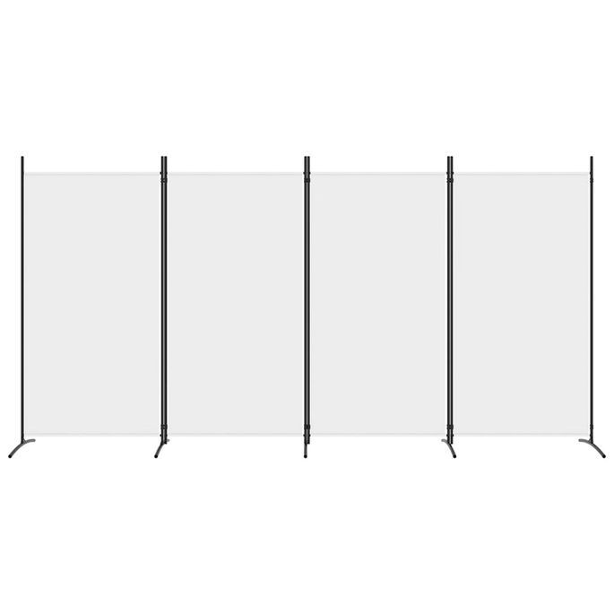 Cloison de séparation 4 panneaux Blanc 346x180 cm Tissu - Photo n°3