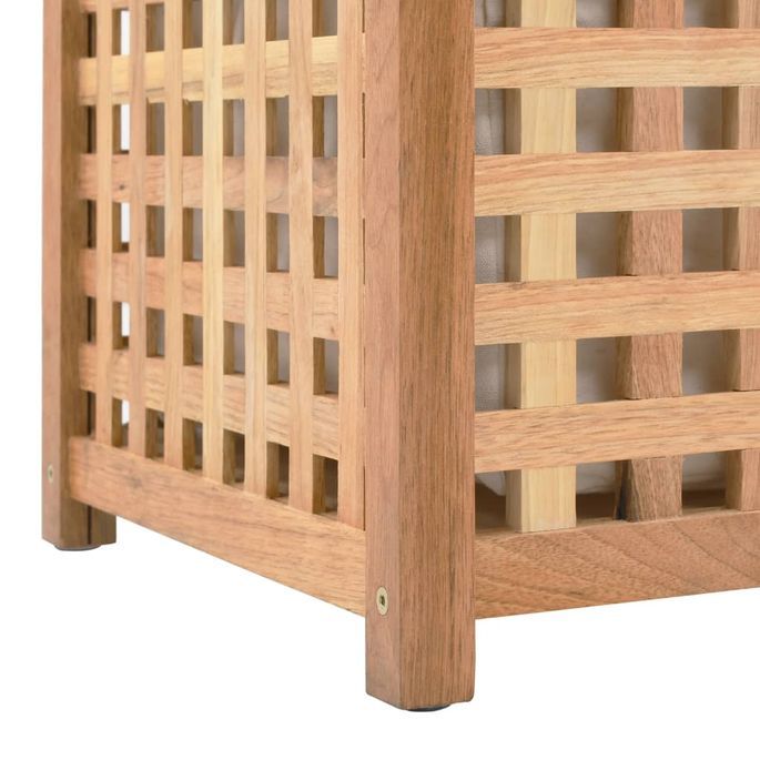 Coffre de blanchisserie 77,5x37,5x46,5 cm Bois massif de noyer - Photo n°7