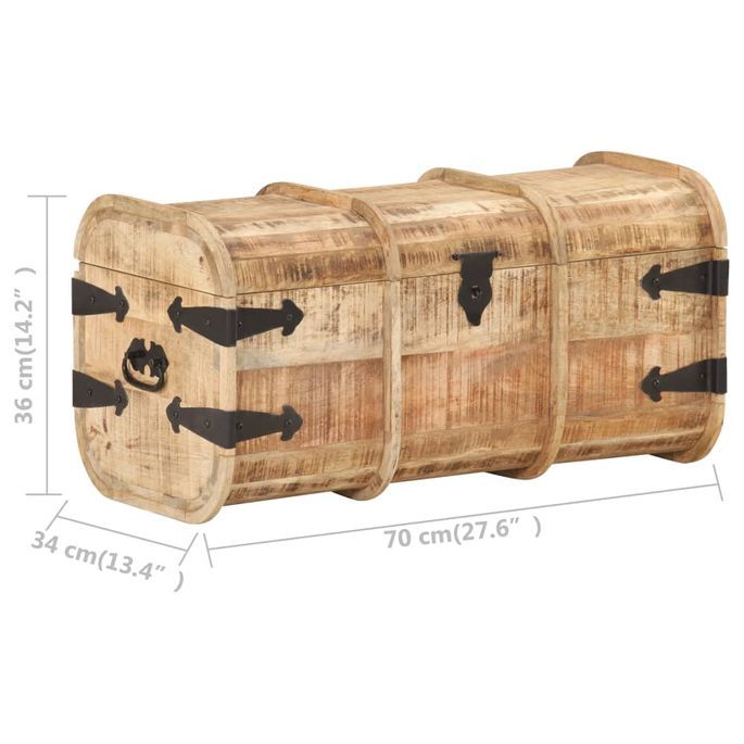 Coffres de rangement 2 pcs Bois de manguier massif - Photo n°11