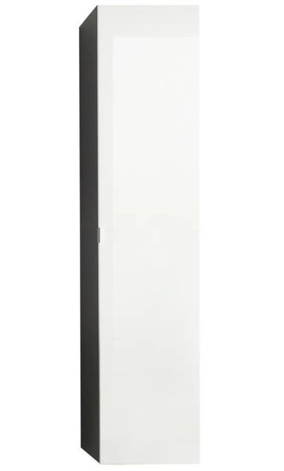 Colonne de salle de bain suspendue 1 porte blanc brillant et anthracite Ibiza 140 cm - Photo n°1
