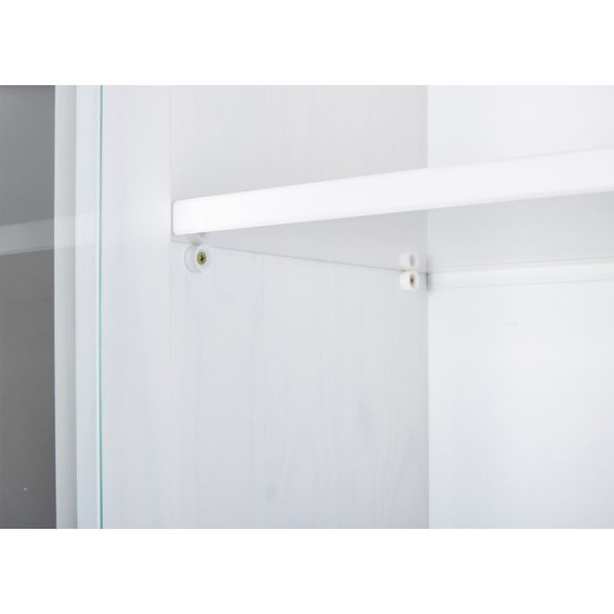 Commode 2 portes 2 tiroirs pin massif vernis blanc Campanou - Photo n°4