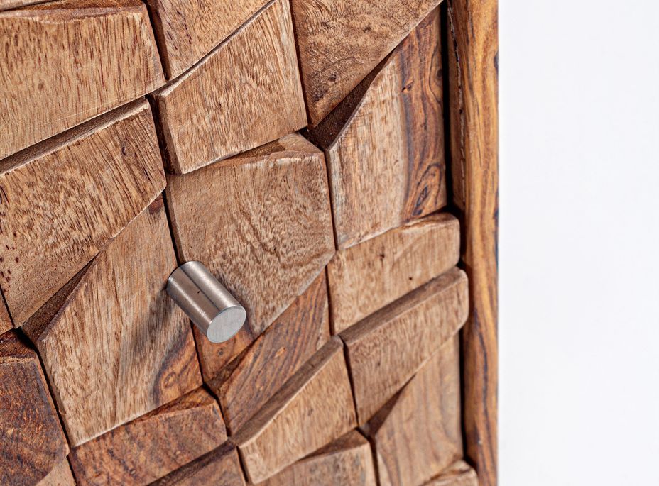 Commode 3 tiroirs en bois de sheesham naturel Kany 88 cm - Photo n°4