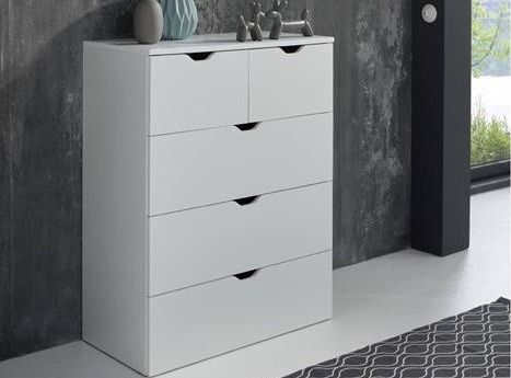 Commode 5 tiroirs blanc Badi - Photo n°2