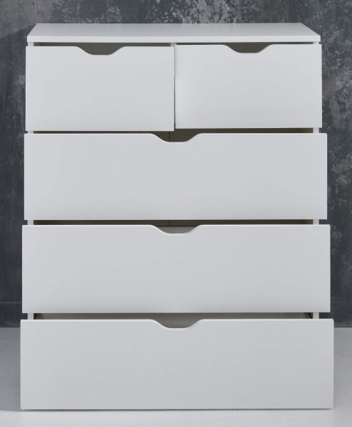 Commode 5 tiroirs blanc Badi - Photo n°3