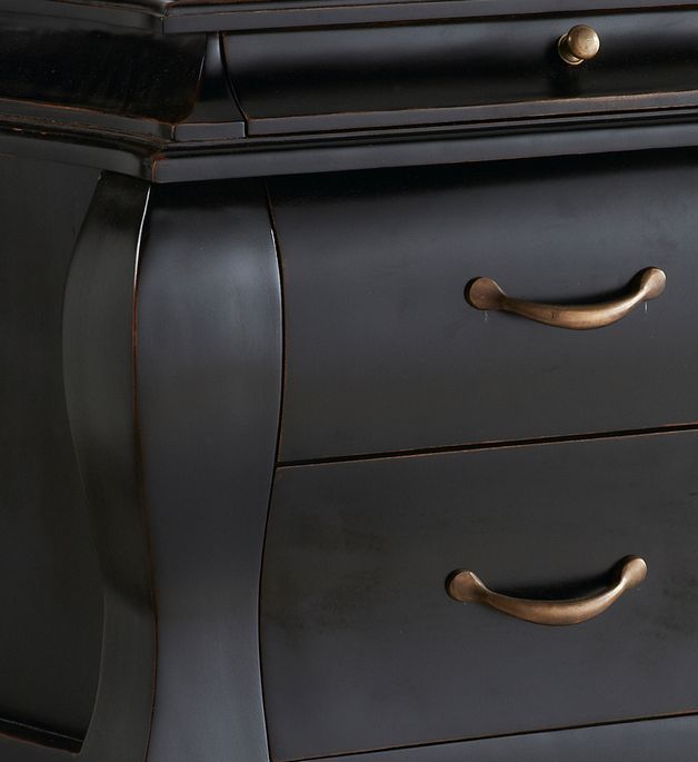 Commode en bois d'acajou noir 4 tiroirs Klacik 110 cm - Photo n°2